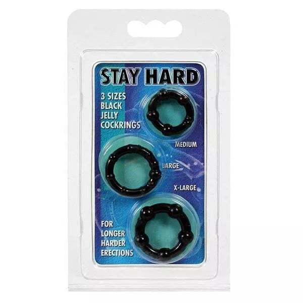 Penio žiedai Stay Hard (juodi)